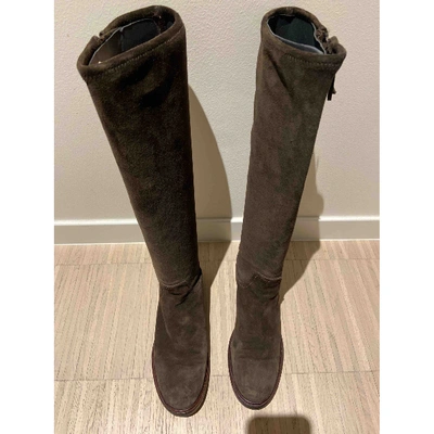 Pre-owned Miu Miu Boots In Brown