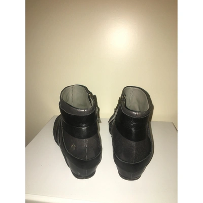 Pre-owned Finsk Leather Ankle Boots In Black