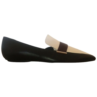 Pre-owned Rosetta Getty Leather Flats In Black