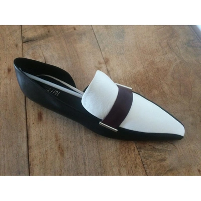 Pre-owned Rosetta Getty Leather Flats In Black