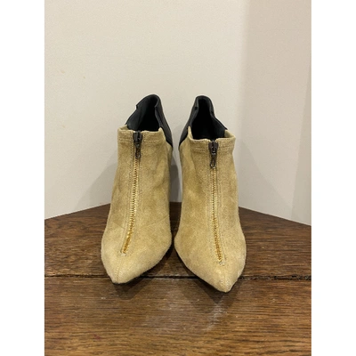 Pre-owned Roland Mouret Ankle Boots In Beige