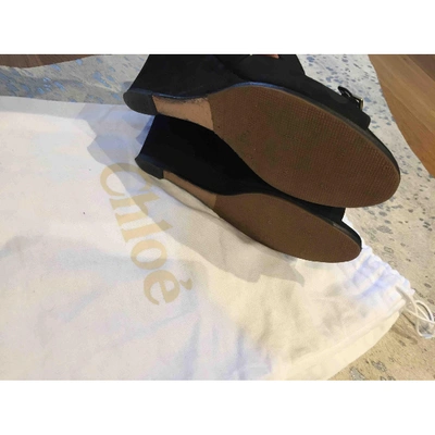 Pre-owned Chloé Black Suede Sandals