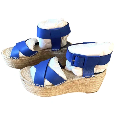 Pre-owned Celine Leather Sandals In Blue