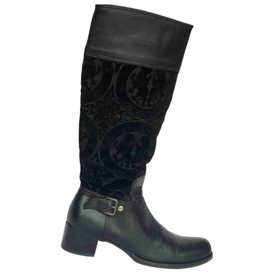 Pre-owned Miu Miu Riding Boots In Black