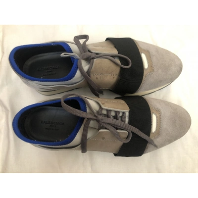 Pre-owned Balenciaga Race Cloth Trainers In Grey