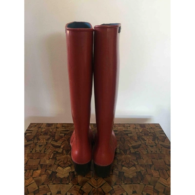 Pre-owned Marc Jacobs Red Rubber Boots