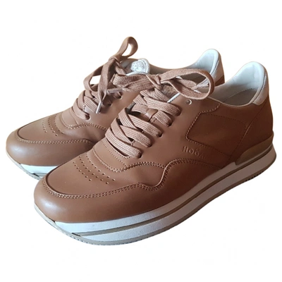 Pre-owned Hogan Leather Trainers In Brown