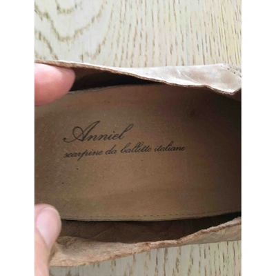 Pre-owned Anniel Beige Leather Ballet Flats