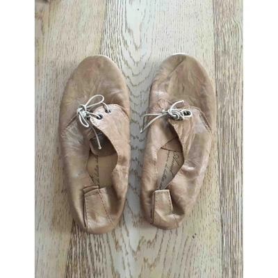 Pre-owned Anniel Beige Leather Ballet Flats