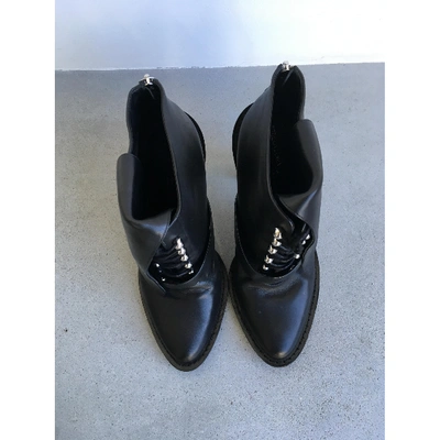 Pre-owned Anthony Vaccarello Black Leather Ankle Boots