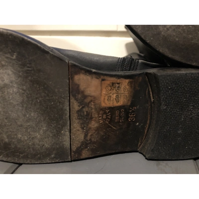 Pre-owned Alberta Ferretti Leather Riding Boots In Black