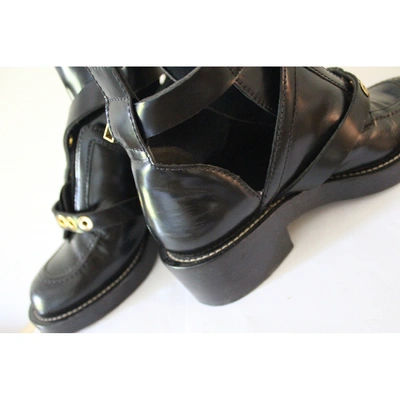 Pre-owned Balenciaga Ceinture Black Patent Leather Ankle Boots