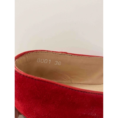 Pre-owned Doucal's Flats In Red