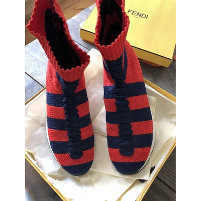Pre-owned Fendi Cloth Trainers In Red