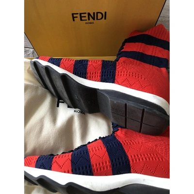 Pre-owned Fendi Cloth Trainers In Red