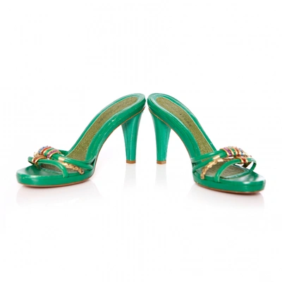 Pre-owned Marc Jacobs Leather Sandal In Green