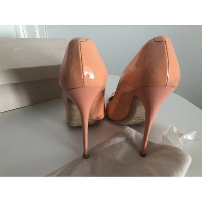 Pre-owned Jimmy Choo Anouk Patent Leather Heels In Orange