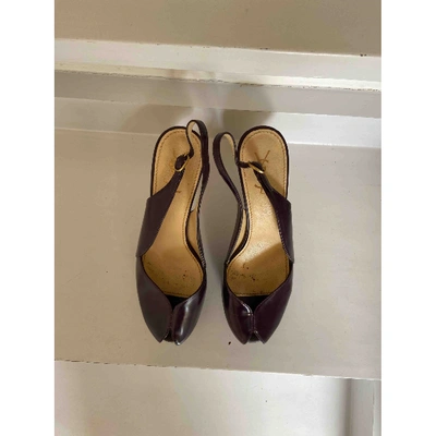 Pre-owned Saint Laurent Leather Heels In Purple