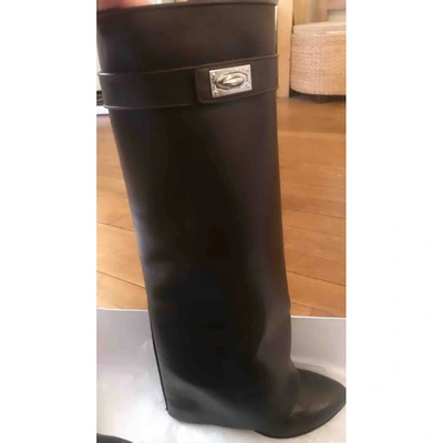Pre-owned Givenchy Shark Brown Leather Boots