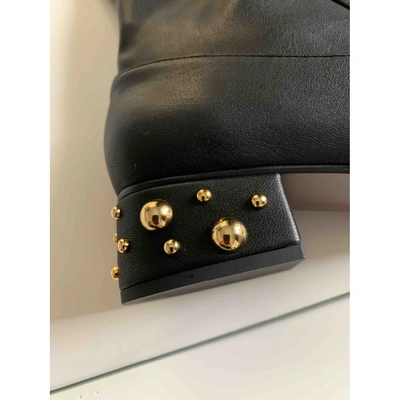 Pre-owned See By Chloé Leather Riding Boots In Black