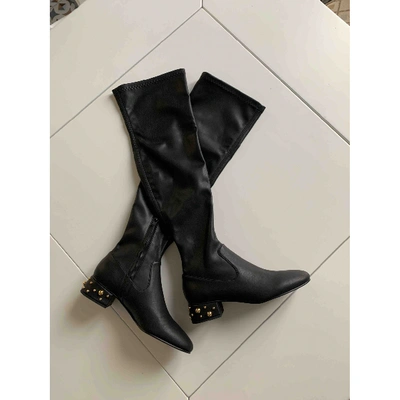 Pre-owned See By Chloé Leather Riding Boots In Black