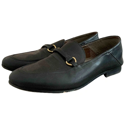 Pre-owned Hudson Black Leather Flats