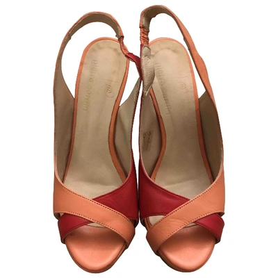 Pre-owned Pierre Cardin Orange Leather Sandals