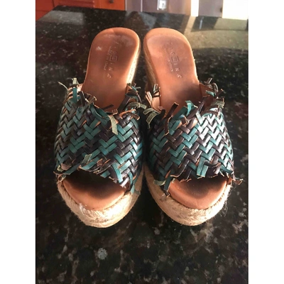 Pre-owned Aerin Green Lizard Mules & Clogs