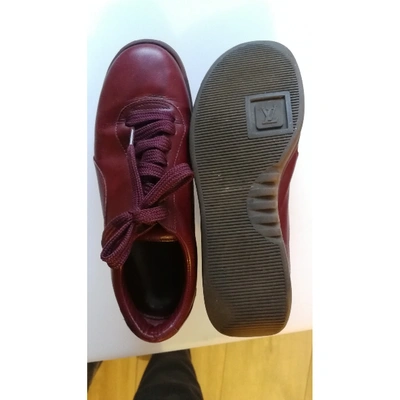 LOUIS VUITTON Pre-owned Timeout Leather Trainers In Burgundy