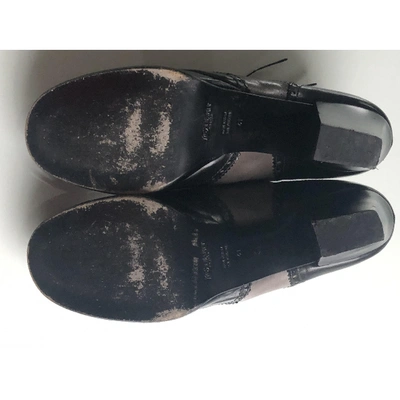 Pre-owned Saint Laurent Leather Lace Ups In Black