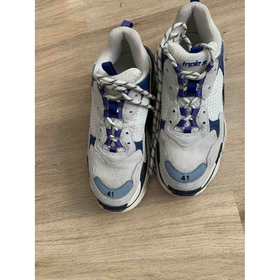 Pre-owned Balenciaga Triple S Navy Trainers