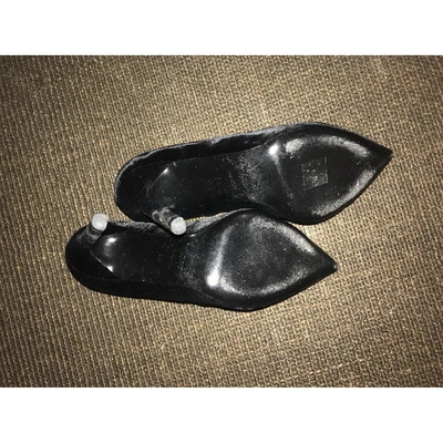 Pre-owned Saint Laurent Velvet Heels In Black