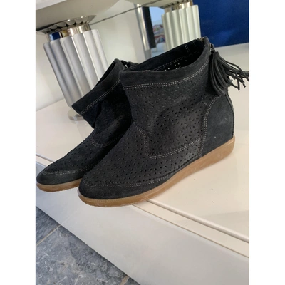 Pre-owned Isabel Marant Basley Ankle Boots In Navy