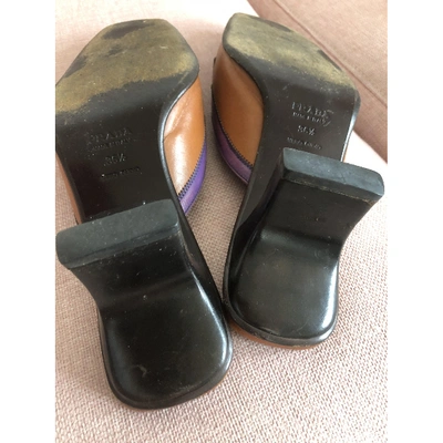 Pre-owned Prada Leather Mules & Clogs In Multicolour