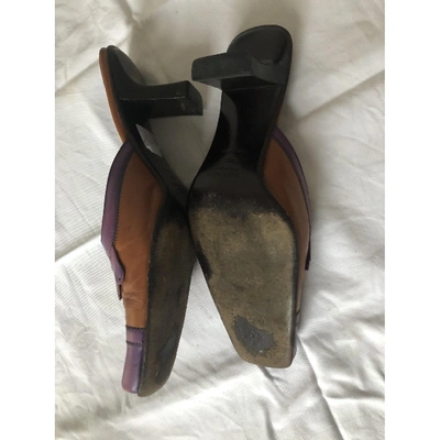 Pre-owned Prada Leather Mules & Clogs In Multicolour