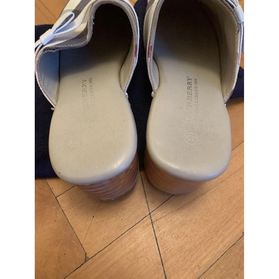 Pre-owned Burberry Beige Cloth Mules & Clogs