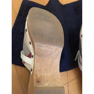 Pre-owned Burberry Beige Cloth Mules & Clogs