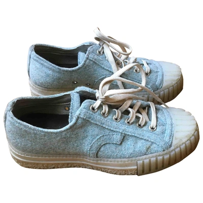 Pre-owned Adieu Blue Tweed Trainers