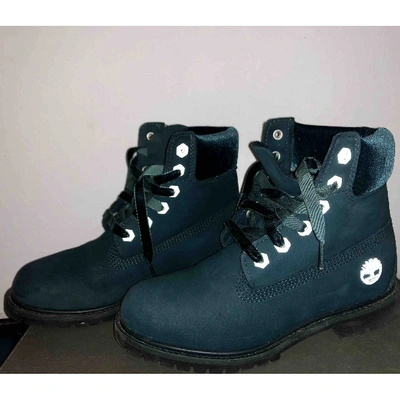 Pre-owned Timberland Green Suede Boots