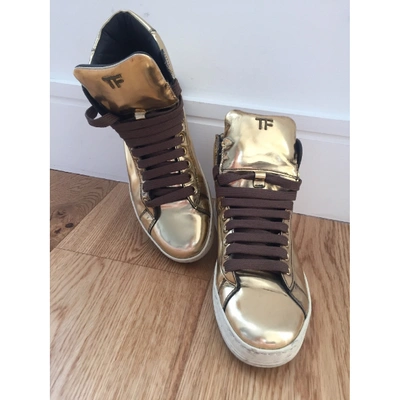 Pre-owned Tom Ford Gold Leather Trainers