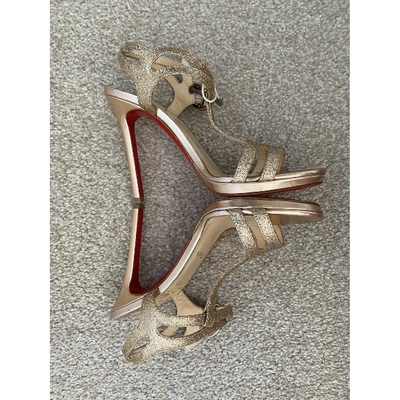 Pre-owned Christian Louboutin Glitter Sandals In Gold