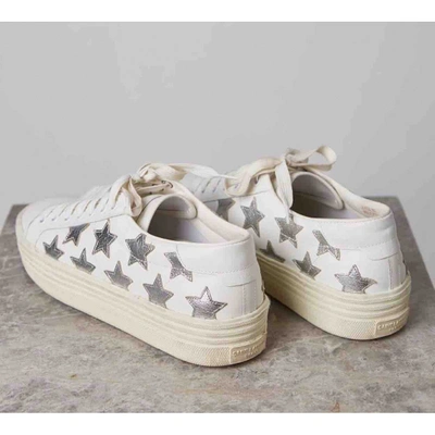 Pre-owned Saint Laurent Court White Leather Trainers