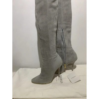 Pre-owned Balmain Boots In Grey