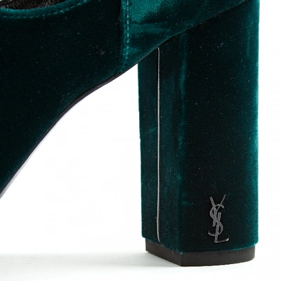 Pre-owned Saint Laurent Green Velvet Heels