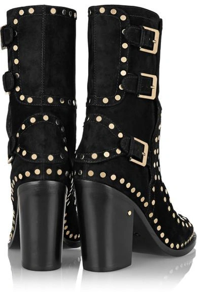 Shop Laurence Dacade Gehry Studded Suede Ankle Boots In Black