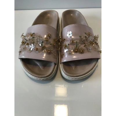 Pre-owned Simone Rocha Patent Leather Mules In Pink