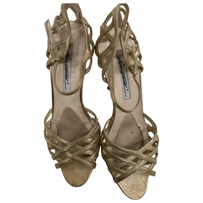 Pre-owned Brian Atwood Leather Sandals In Gold