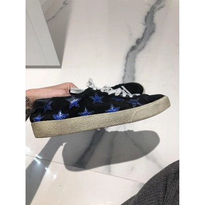 Pre-owned Saint Laurent Court Trainers In Black