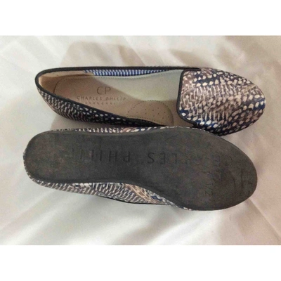 Pre-owned Charles Philip Cloth Ballet Flats In Blue