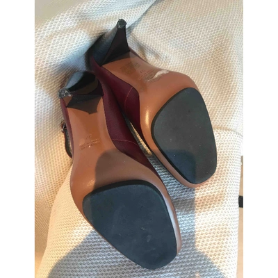 Pre-owned Lanvin Leather Heels In Burgundy